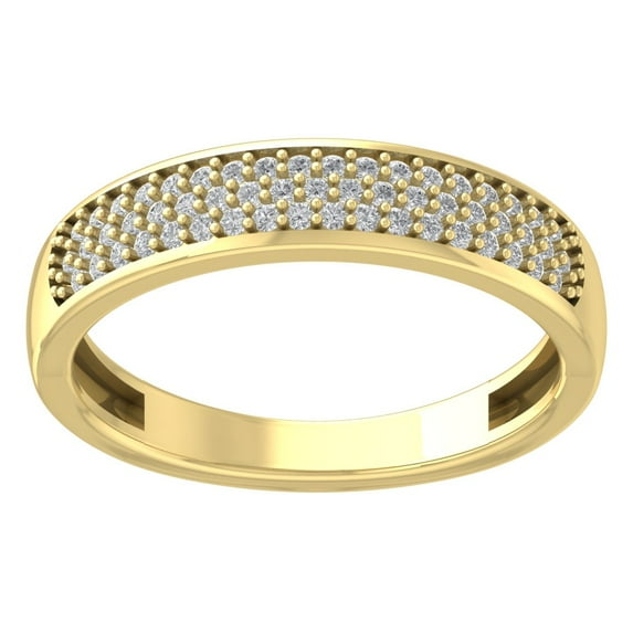 Araiya 14K Yellow Gold Diamond Band Ring for Women (1/4 cttw, I-J Color, I2-I3 Clarity), Size 7