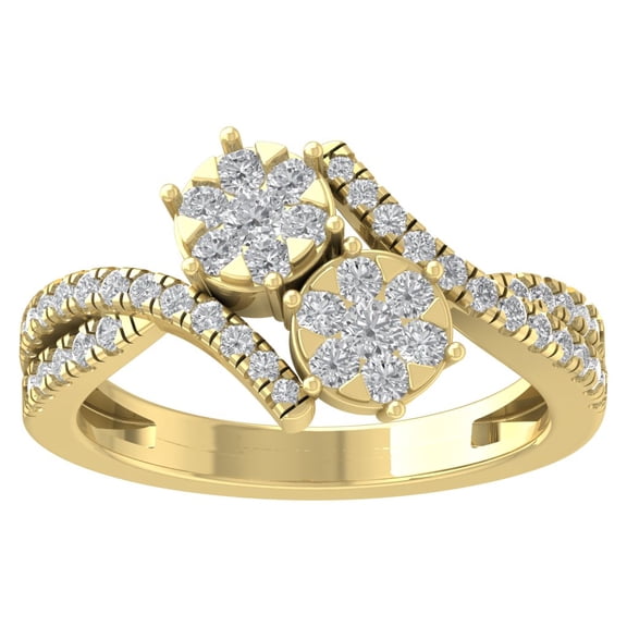 Araiya 14K Yellow Gold Diamond Bypass Band Ring (3/4 cttw, I-J Color, I2-I3 Clarity), Size 5