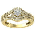 thumbnail image 1 of Araiya 14K Yellow Gold Diamond Bypass Halo Band Ring (1/2 cttw, I-J Color, I2-I3 Clarity), Size 8.5, 1 of 1