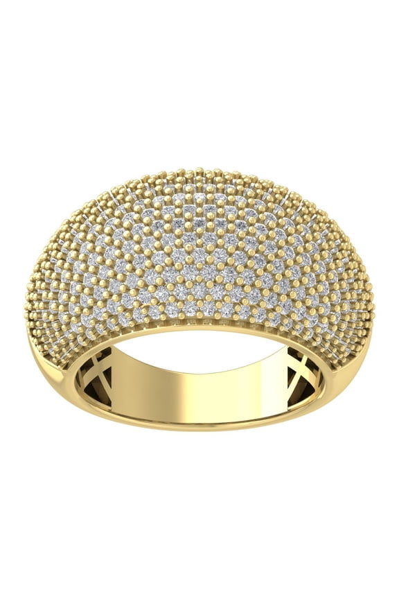 14K Yellow Gold Diamond Cluster Band Ring (1 1/2 cttw, I-J Color, I2-I3 Clarity), Size 7