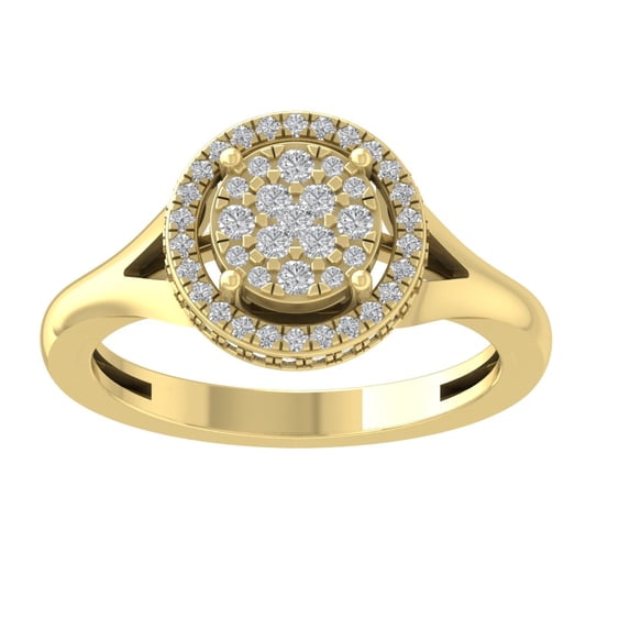 Araiya 14K Yellow Gold Diamond Cluster Band Ring (1/2 cttw, I-J Color, I2-I3 Clarity), Size 9