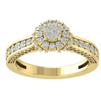 Araiya 14K Yellow Gold Diamond Cluster Halo Ring (7/8 cttw, I-J Color, I2-I3 Clarity), Size 7