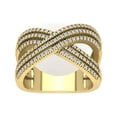 thumbnail image 1 of Araiya 14K Yellow Gold Diamond Crisscross Ring for Women (5/8 cttw, I-J Color, I2-I3 Clarity), Size 8.5, 1 of 3