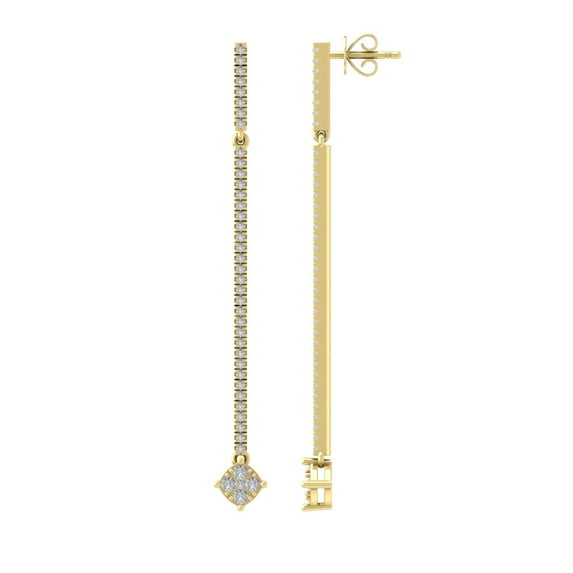 Araiya 14K Yellow Gold Diamond Dangle Earrings for Women (1/2 cttw, I-J Color, I2-I3 Clarity)