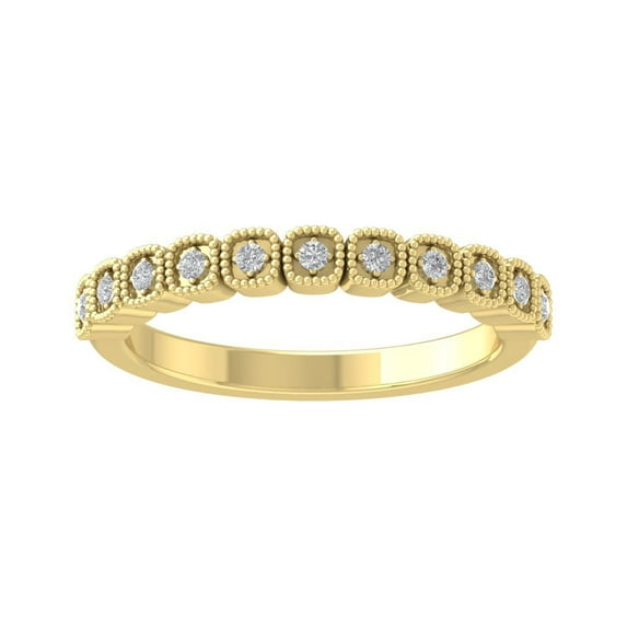 Araiya 14K Yellow Gold Diamond Eternity Ring (1/10 cttw, I-J Color, I2-I3 Clarity), Size 7.5