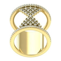 Araiya 14K Yellow Gold Diamond Extra Wide Fashion Band Ring (1/2 cttw, I-J Color, I2-I3 Clarity), Size 6.5