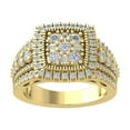 thumbnail image 1 of Araiya 14K Yellow Gold Diamond Halo Ring for Women (1 1/2 cttw, I-J Color, I2-I3 Clarity), Size 5, 1 of 3