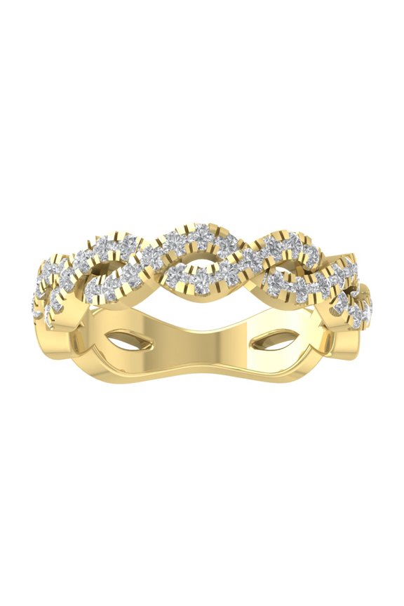 14K Yellow Gold Diamond Infinity Band Ring (1/2 cttw, I-J Color, I2-I3 Clarity), Size 5.5