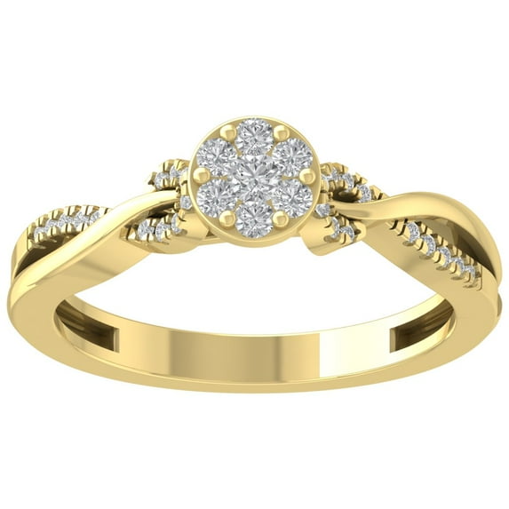 Araiya 14K Yellow Gold Diamond Knot Band Ring (1/4 cttw, I-J Color, I2-I3 Clarity), Size 6