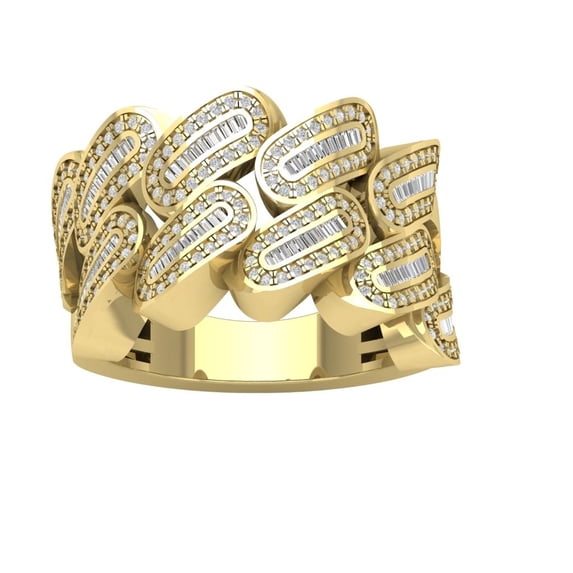 Araiya 14K Yellow Gold Diamond Mens Band Ring for Women (1 1/4 cttw, I-J Color, I2-I3 Clarity), Size 5