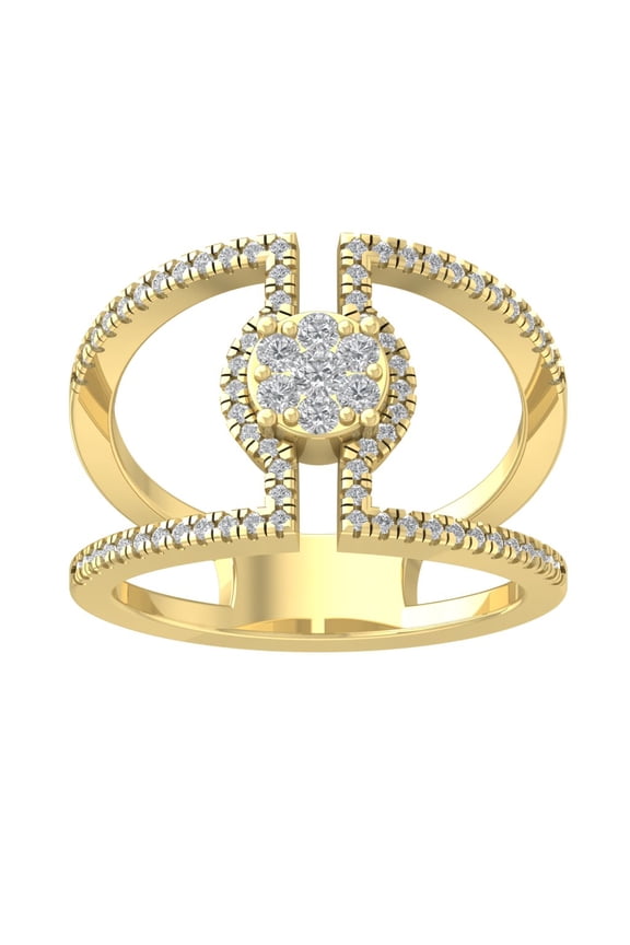 14K Yellow Gold Diamond Space Band Ring (1/2 cttw, I-J Color, I2-I3 Clarity), Size 8
