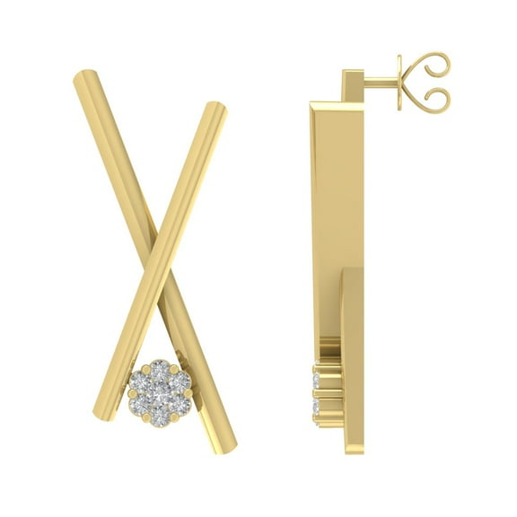 Araiya 14K Yellow Gold Diamond Stud Earrings (1/4 cttw, I-J Color, I2-I3 Clarity)