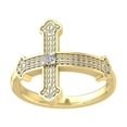 thumbnail image 1 of Araiya 14K Yellow Gold Diamond&nbsp;Cross Band Ring (1/3 cttw, I-J Color, I2-I3 Clarity), Size 9.5, 1 of 4