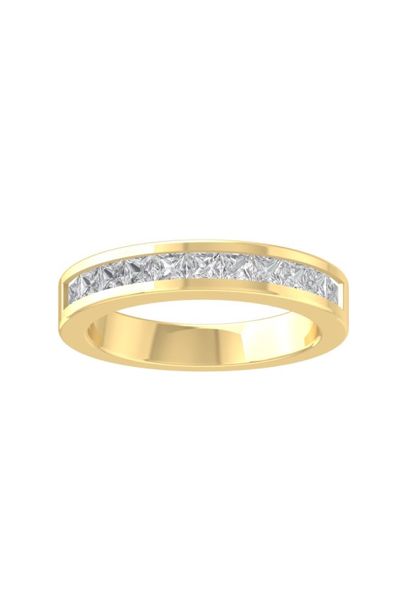 14K Yellow Gold Princess-shape Diamond Wedding Band Ring (1 cttw, I-J Color, I2-I3 Clarity), Size 5.5