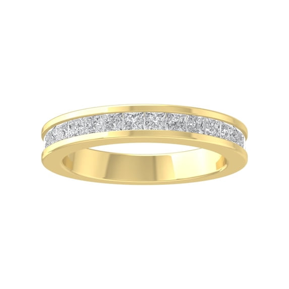 Araiya 14K Yellow Gold Princess-shape Diamond Wedding Band Ring (1 cttw, I-J Color, I2-I3 Clarity), Size 8.5