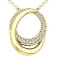 thumbnail image 1 of Araiya 14K Yellow Gold Round Diamond Double Circle Pendant with Gold Plated Silver Chain Necklace (3/4 cttw, I-J Color, I2-I3 Clarity), 18", 1 of 5
