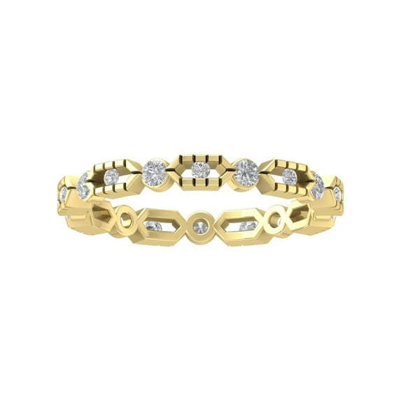 Araiya 14K Yellow Gold Round Diamond Eternity Band Ring (1/2 cttw, I-J Color, I2-I3 Clarity), Size 9