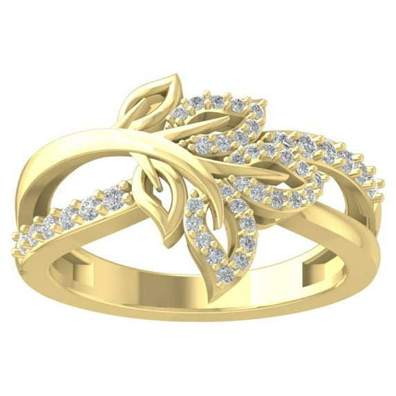 Araiya 14K Yellow Gold Round Diamond Fashion Band Ring (1/3 cttw, I-J Color, I2-I3 Clarity), Size 8