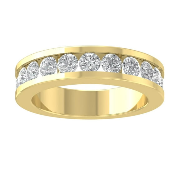 Araiya 14K Yellow Gold Round Diamond Wedding Band Ring (1 1/2 cttw, I-J Color, I2-I3 Clarity), Size 8