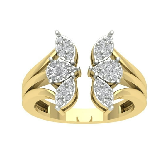 Araiya 14K Yellow Gold Space Diamond Band Ring (3/8 cttw, I-J Color, I2-I3 Clarity), Size 8