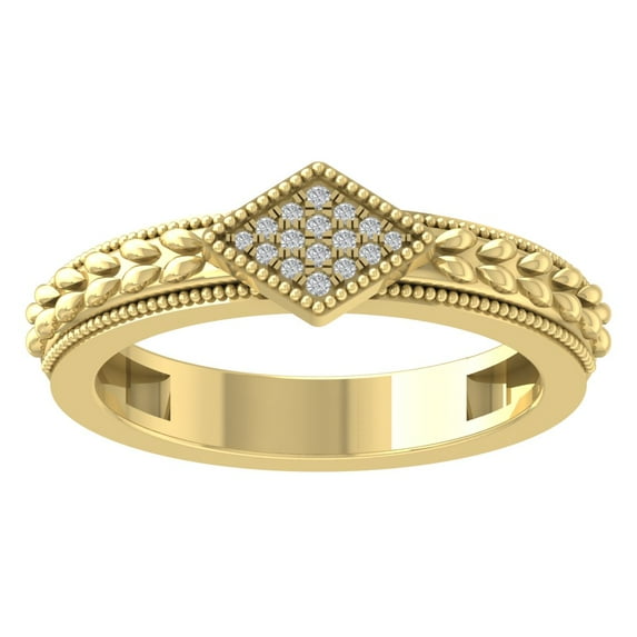 Araiya 14K Yellow Gold Vintage Diamond Ring for Women (1/20 cttw, I-J Color, I2-I3 Clarity), Size 6