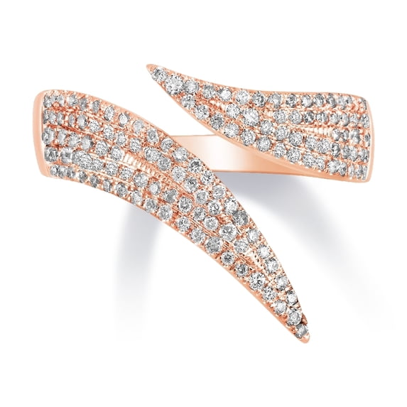 Araiya Fine Jewelry 10K Rose Gold Round-shape Lab Grown Diamond Fashion Band Ring ( 1/2 cttw, D-F Color, VS Clarity) Size 7