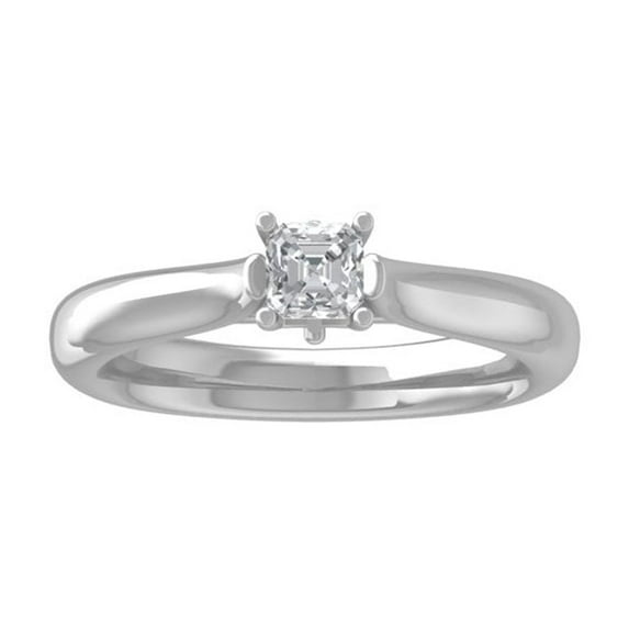 Araiya Fine Jewelry 10K White Gold Asscher-shape Lab Grown Diamond Solitaire Engagement Ring ( 1 cttw, D-F Color, VS Clarity) Size 9.5