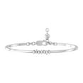 thumbnail image 1 of Araiya Fine Jewelry 10K White Gold Baguette-Shape Lab Grown Diamond Seven Stone Bangle Bracelet for Women (1/2 cttw, D-F Color, VS1 Clarity) 7inch, 1 of 6
