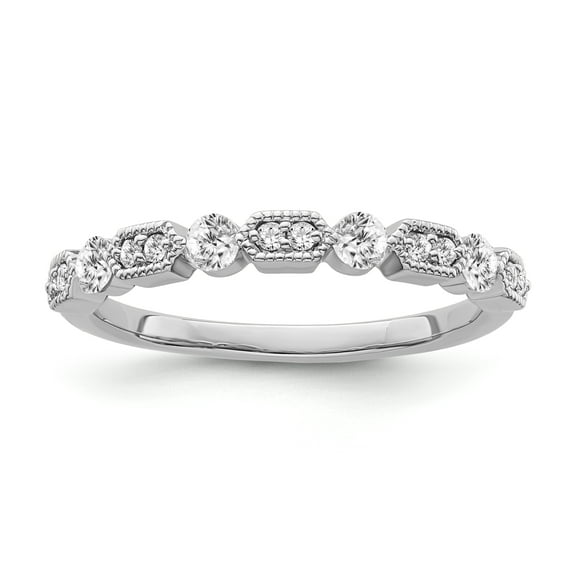 Araiya Fine Jewelry 10K White Gold Diamond Band Ring (1/6 cttw, I-J Color, I2-I3 Clarity) Size 7
