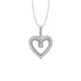 thumbnail image 1 of Araiya Fine Jewelry 10K White Gold Diamond Heart Pendant with Silver Cable Chain Necklace 18" (1/5 cttw, I-J Color, I2-I3 Clarity), 1 of 5
