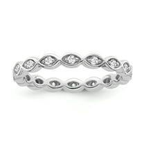 Araiya Fine Jewelry 10K White Gold Diamond Stackable Eternity Band Ring (1/4 cttw, I-J Color, I2-I3 Clarity) Size 5