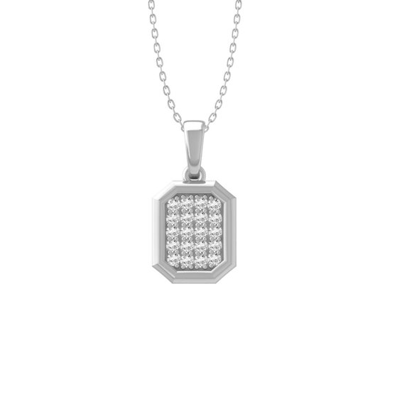 Araiya 10K White Gold Lab Grown Diamond Fashion Pendant for Women with Silver Cable Chain Necklace (1/6 cttw, VS1 Clarity, D-F Color) 18inch