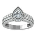 thumbnail image 1 of Araiya Fine Jewelry 10K White Gold Pear and Round shape Lab Grown Diamond Engagement Ring ( 1 cttw, D-F Color, VS Clarity) Size 10, 1 of 4