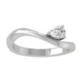 thumbnail image 1 of Araiya Fine Jewelry 10K White Gold Pear-shape Lab Grown Diamond Fashion Promise Anniversary Ring (1/4 Cttw, D-F Color, VS1 Clarity) Size 9, 1 of 1