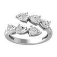 thumbnail image 1 of Araiya Fine Jewelry 10K White Gold Pear-shape Lab Grown Diamond SIX stone Band Ring (1 1/2 Cttw, D-F Color, VS1 Clarity) Size 5.5, 1 of 1