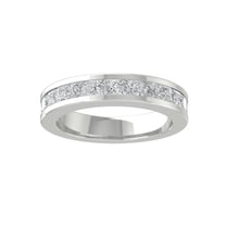 Araiya Fine Jewelry 10K White Gold Princess-shape Lab Grown Diamond Wedding Band Ring ( 1 1/2 cttw, D-F Color, VS Clarity) Size 8.5