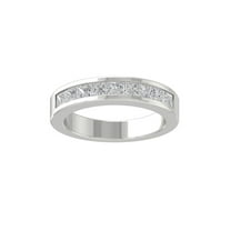 Araiya Fine Jewelry 10K White Gold Princess-shape Lab Grown Diamond Wedding Band Ring ( 1 cttw, D-F Color, VS Clarity) Size 5