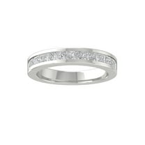 Araiya Fine Jewelry 10K White Gold Princess-shape Lab Grown Diamond Wedding Band Ring ( 1 cttw, D-F Color, VS Clarity) Size 6