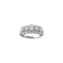 Araiya Fine Jewelry 10K White Gold Round-shape Diamond Cluster Halo Engagement Ring (1/2 Cttw, I-J Color, I2-I3 Clarity) Size 6.5