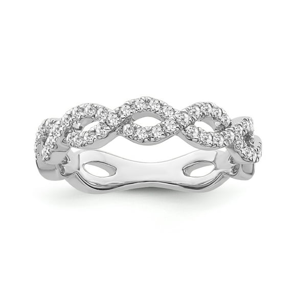 Araiya Fine Jewelry 10K White Gold Round-shape Lab Grown Diamond Anniversary Ring ( 1/3 cttw, D-F Color, VS Clarity) Size 7.5