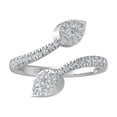 thumbnail image 1 of Araiya Fine Jewelry 10K White Gold Round-shape Lab Grown Diamond Bypass Open Band Ring ( 1/2 cttw, D-F Color, VS Clarity) Size 6.5, 1 of 4
