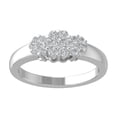 thumbnail image 1 of Araiya Fine Jewelry 10K White Gold Round-shape Lab Grown Diamond Cluster Engagement Ring ( 1 1/2 cttw, D-F Color, VS Clarity) Size 6, 1 of 4