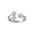 thumbnail image 1 of Araiya Fine Jewelry 10K White Gold Round-shape Lab Grown Diamond Cluster Engagement Ring ( 1/3 cttw, D-F Color, VS Clarity) Size 7, 1 of 4