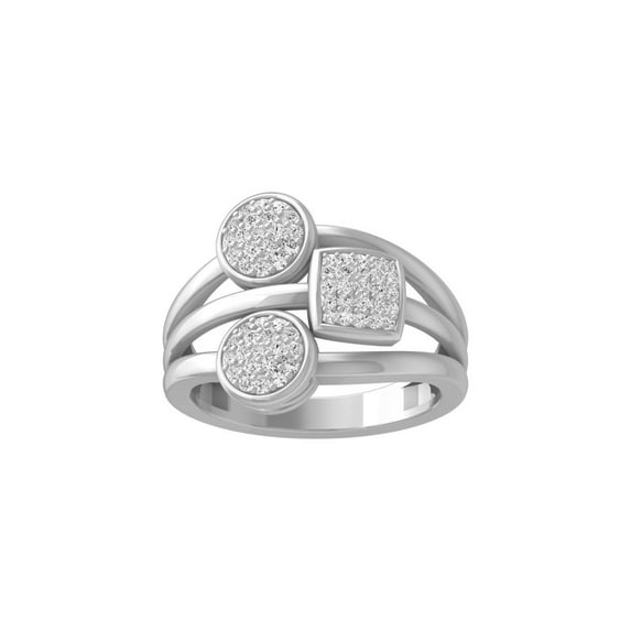 Araiya Fine Jewelry 10K White Gold Round-shape Lab Grown Diamond Cluster Engagement Ring ( 1/3 cttw, D-F Color, VS Clarity) Size 8