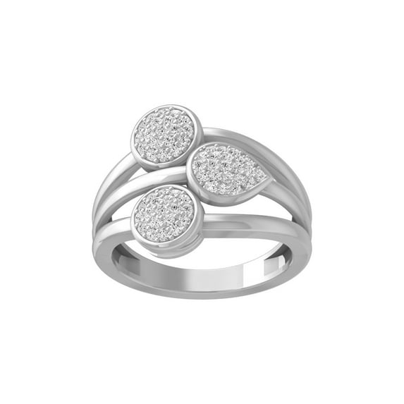 Araiya Fine Jewelry 10K White Gold Round-shape Lab Grown Diamond Cluster Engagement Ring ( 1/3 cttw, D-F Color, VS Clarity) Size 9.5