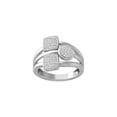 thumbnail image 1 of Araiya Fine Jewelry 10K White Gold Round-shape Lab Grown Diamond Cluster Engagement Ring ( 1/3 cttw, D-F Color, VS Clarity) Size 9, 1 of 4