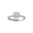 thumbnail image 1 of Araiya Fine Jewelry 10K White Gold Round-shape Lab Grown Diamond Cluster Engagement Ring ( 1/4 cttw, D-F Color, VS Clarity) Size 7.5, 1 of 4