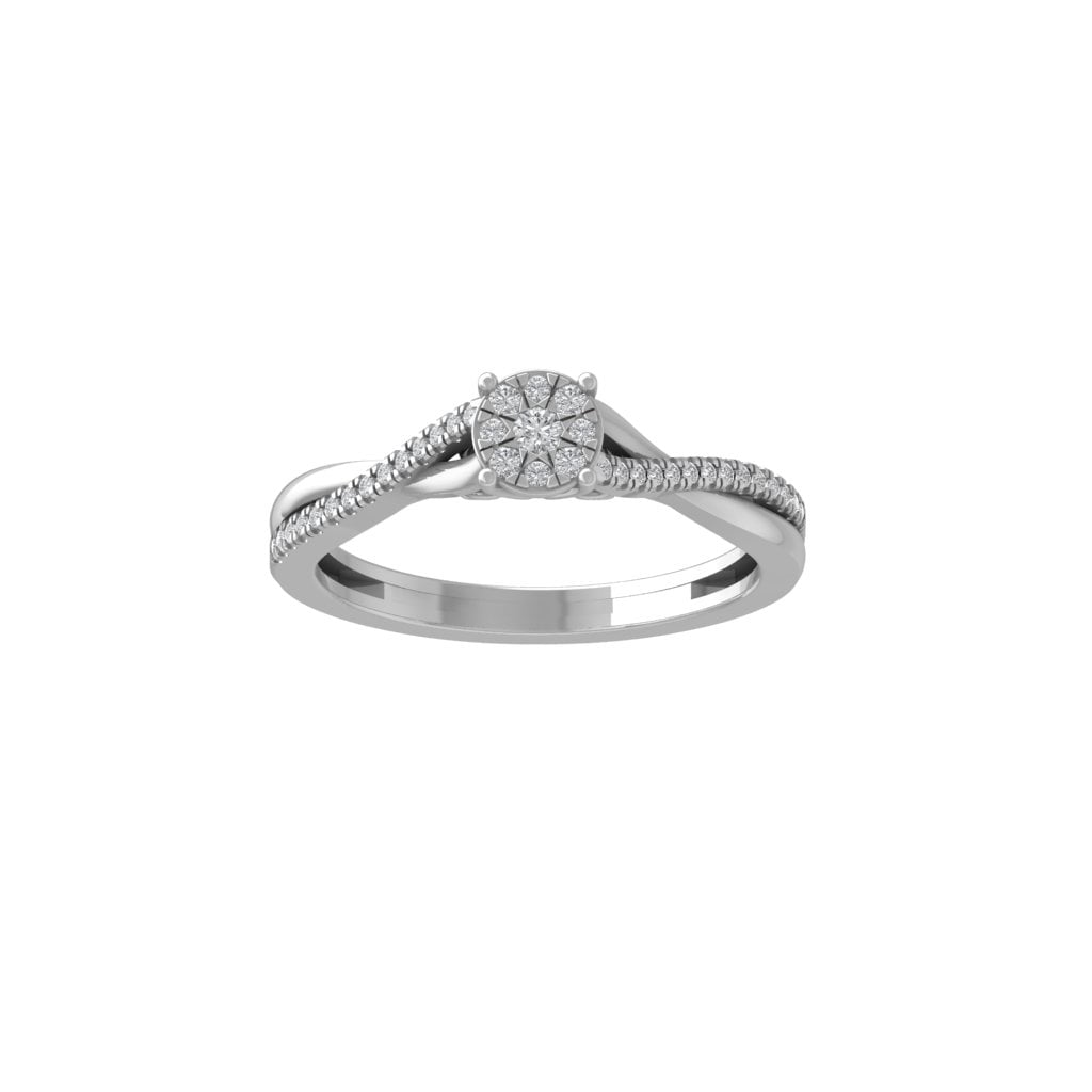 Araiya Fine Jewelry 10K White Gold Roundshape Lab Grown Diamond