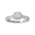 thumbnail image 1 of Araiya Fine Jewelry 10K White Gold Round-shape Lab Grown Diamond Cluster Engagement Ring ( 1/5 cttw, D-F Color, VS Clarity) Size 8, 1 of 4