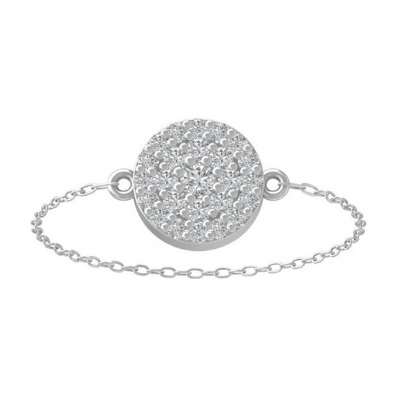 Araiya Fine Jewelry 10K White Gold Round-shape Lab Grown Diamond Cluster Engagement Ring ( 1/7 cttw, D-F Color, VS Clarity) Size 5.5